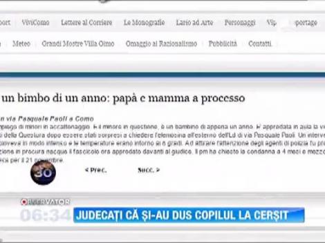 Italia: Doi romani, arestati pentru ca au scos la cersit un copil in varsta de un an