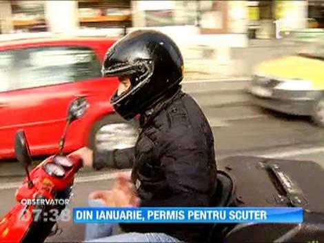 Din ianuarie, permis pentru scuter
