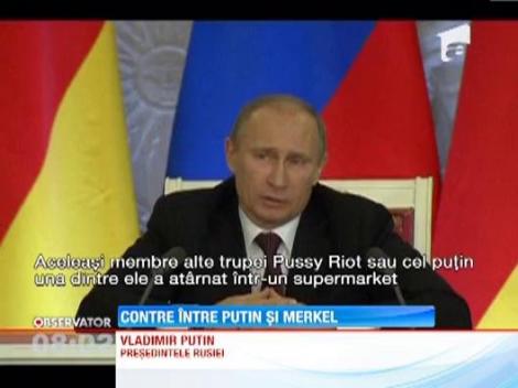 Angela Merkel si Vladimir Putina, disputa pe tema grupului Pussy Riot