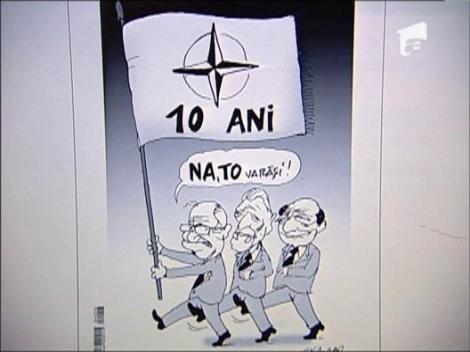 Caricatura cu 10 ani de la invitarea Romaniei in NATO