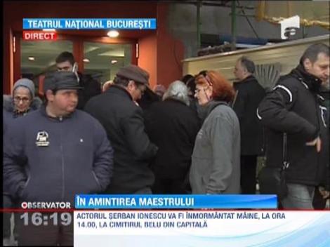 Trupul neinsufletit al lui Serban Ionescu, depus la Teatrul National