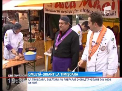 Omleta-gigant din 1.000 de oua, preparata la Timisoara