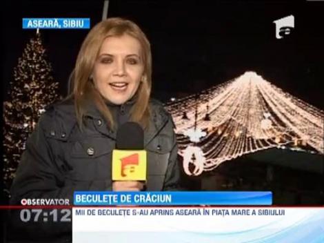 Orasul Sibiu a fost luminat de noile instalatii de Craciun