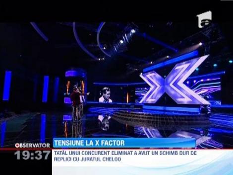 X Factor: Cheloo a avut un schimb dur de replici cu tatal unui concurent!