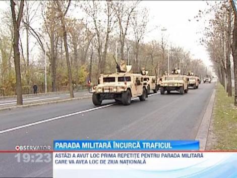 Parada militara incurca traficul. Repetitiile pentru 1 Decembrie au schimbat traseul soferilor
