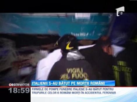 Firmele de pompe funebre s-au batut pe cadavrele romanilor morti in accidentul din Italia