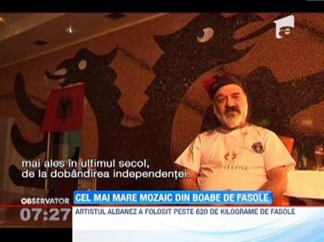 Un artist din Albania a creat cel mai mare mozaic din boabe de fasole