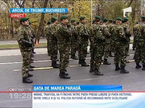 Pregatirile pentru parada militara de la Arcul de Triumf s-au incheiat!