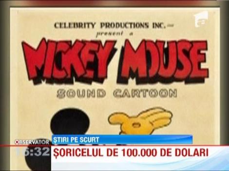 Un poster cu  Mickey Mouse s-a vandut la licitatie cu o suta de mii de dolari
