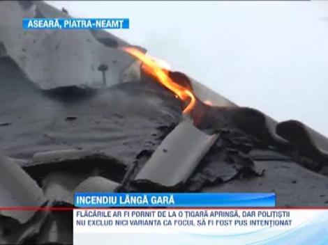 O casa a fost misuita de flacari in apropierea garii din Piatra-Neamt