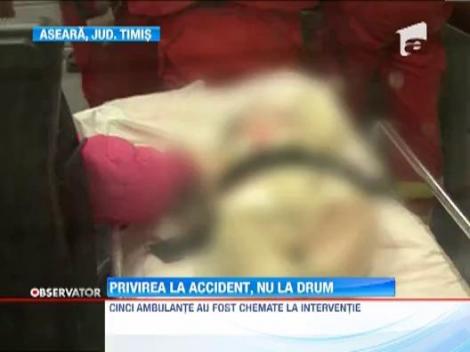 Accident grav in Timis! Un copil de trei luni si cinci adulti au ajuns la spital