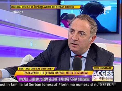 Avocatul lui Serban Ionescu: "Magda n-a divortat pentru ca voia averea"