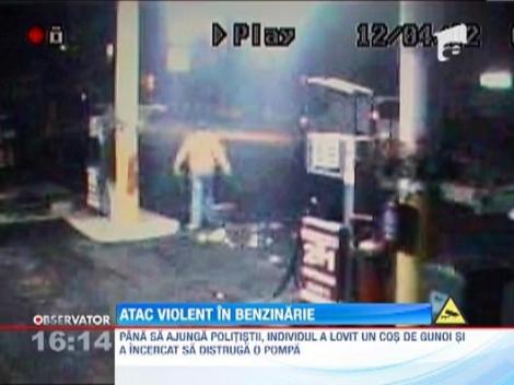 Un barbat din Suceava a devastat o benzinarie, dupa care s-a luat la cearta cu politistii