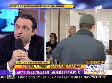Avocatul Magdei Catone: "Deschidem testamentul dupa parastas"