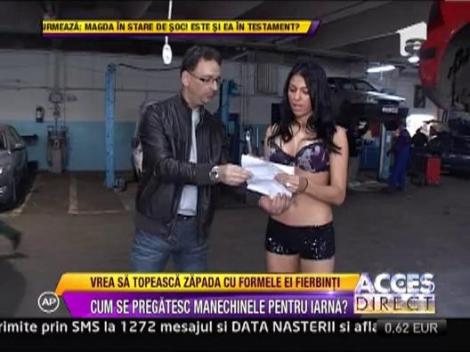 Manechinul Adelina Nica vrea sa topeasca zapada cu formele ei fierbinti