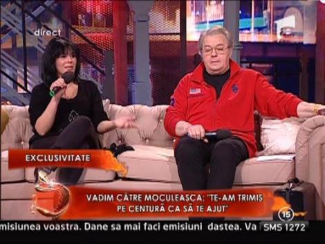 Vadim Tudor catre Mariana Moculescu: "Te-am trimis pe centura ca sa te ajut"