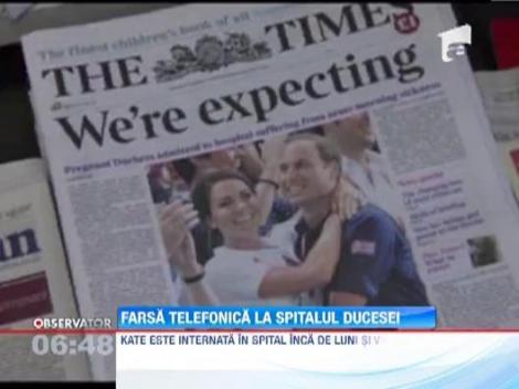 Doi jurnalisti s-au dat drept Regina Elisabeta a II-a si Printul Charles pentru a vorbi cu Ducesa de Cambridge