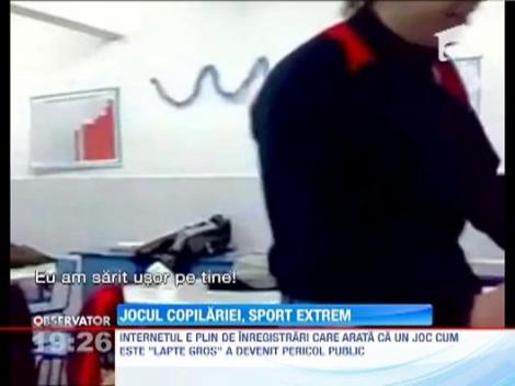 Jocul "Lapte gros", sport extrem pentru elevii din scolile romanesti