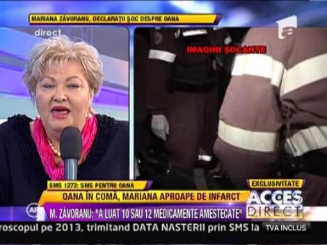 Marioara Zavoranu: "Oana a luat 10 sau 12 medicamente amestecate"