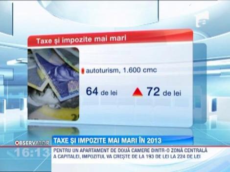 Taxele si impozitele locale vor creste in 2013 cu pana la 16,05%