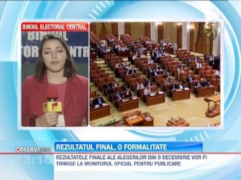 Rezultatele finale ale alegerilor Parlamentare, trimise la Monitorul Oficial pentru publicare