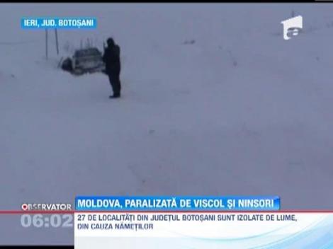 Nordul Moldovei, paralizat de viscol si ninsori: drumuri blocate si sute de scoli inchise