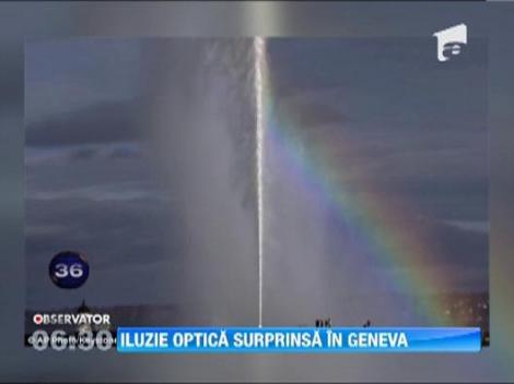 Iluzie optica surprinsa de un fotograf, in Geneva