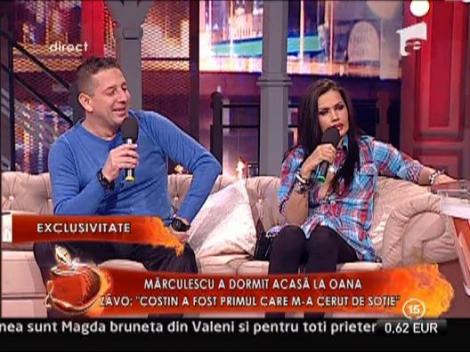 Marculescu a dormit acasa la Oana! Zavo: "Costin a fost primul care m-a cerut de sotie"