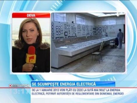 Factura la curent va fi mai scumpa cu 10%, incepand din luna ianuarie