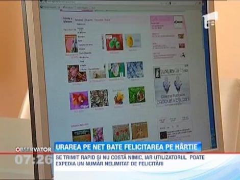 Urarea pe internet bate felicitarea pe hartie!
