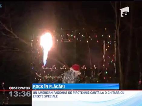 VIDEO! Chitara electrica + pirotehnie = spectacol incendiar!