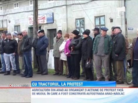 Cu tractorul, la protest
