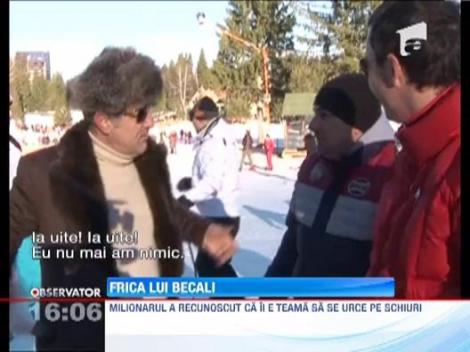 Gigi Becali a facut show pe partia de schi din Poiana