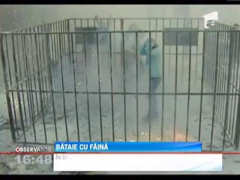 Spaniolii au incins traditionala bataie cu faina si oua