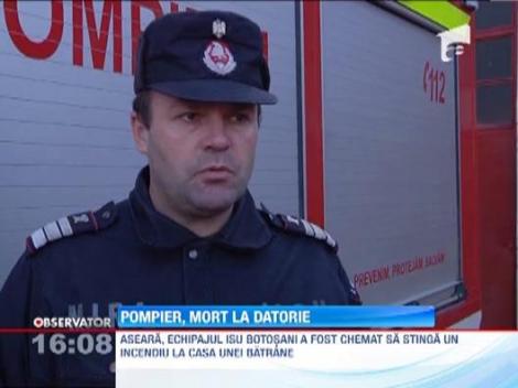 Comandantul unui echipaj de pompieri din Botosani a murit in timpul unei misiuni aparent banale