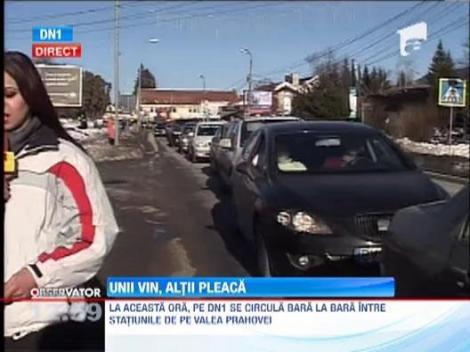 Aglomeratie mare pe DN1! Turistii care au petrecut Revelionul la munte se intorc acasa