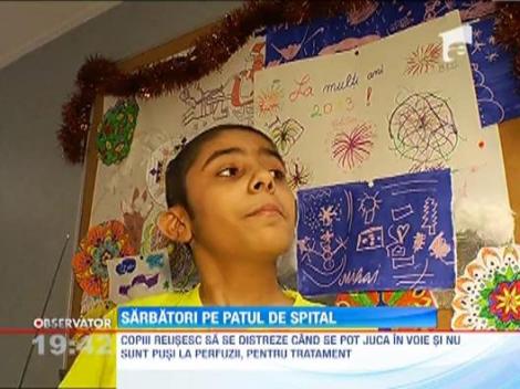 EMOTIONANT! Copiii internati in Spitalul "Marie Curie" au mers cu Plugusorul 