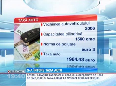 Taxa auto s-a intors