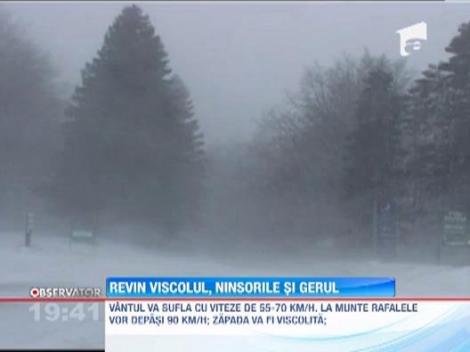 Revin viscolul, ninsorile si gerul