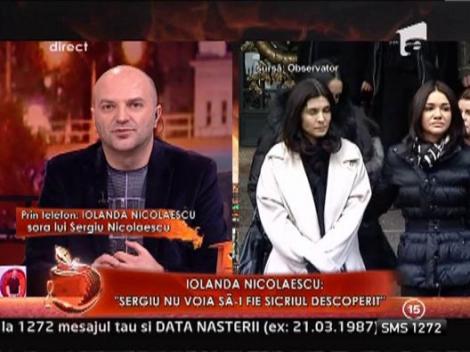 Iolanda Nicolaescu: "Cat a trait, Sergiu nu a fost cautat de niciun presupus fiu"
