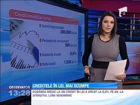 Creditele in lei, mai scumpe