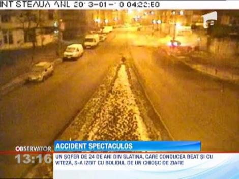 Accident spectaculos in centrul orasului Slatina