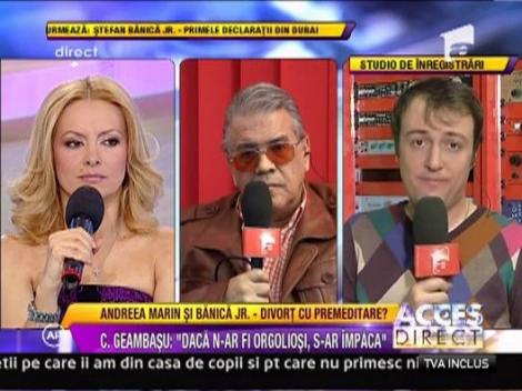 Calin Geambasu, despre divortul Marin-Banica: "Daca n-ar fi orgoliosi, s-ar impaca"