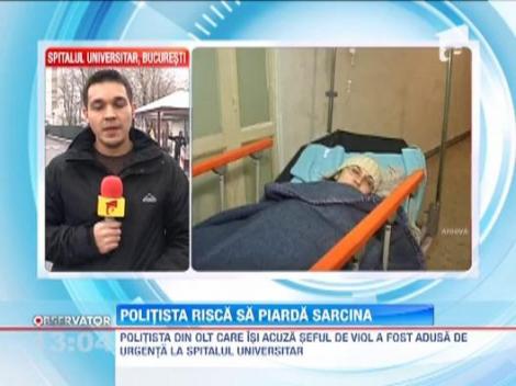 Politista din Olt care si-a injunghiat seful risca sa piarda sarcina