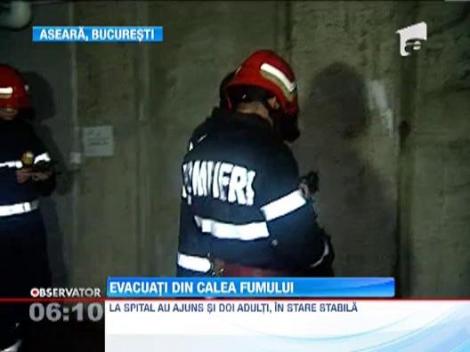Incendiu in centrul Capitalei: Un bloc a fost evacuat. Doi adulti si trei copii au avut nevoie de ingrijiri medicale
