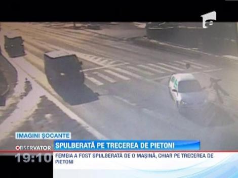 IMAGINI SOCANTE! O femeie a fost spulberata pe trecerea de pietoni