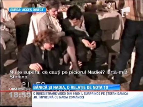 Stefan Banica Jr. si Nadia Comaneci, surprinsi impreuna intr-o inregistrare video din 1989