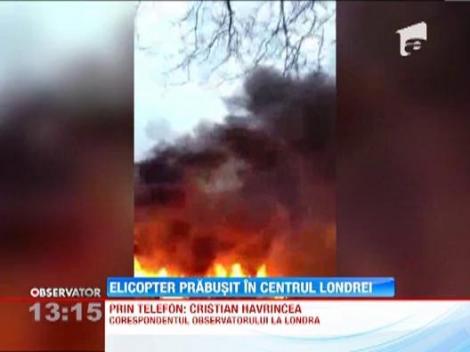 Un elicopter s-a prabusit in centrul Londrei. Doi oameni au murit si cativa au fost raniti