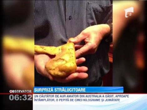 VIDEO! O pepita l-a imbogatit pe un cautator de aur amator din Australia