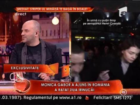 Monica Gabor a revenit in Romania
